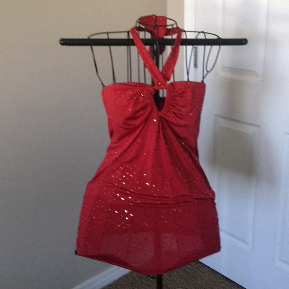 Red and gold tank top
